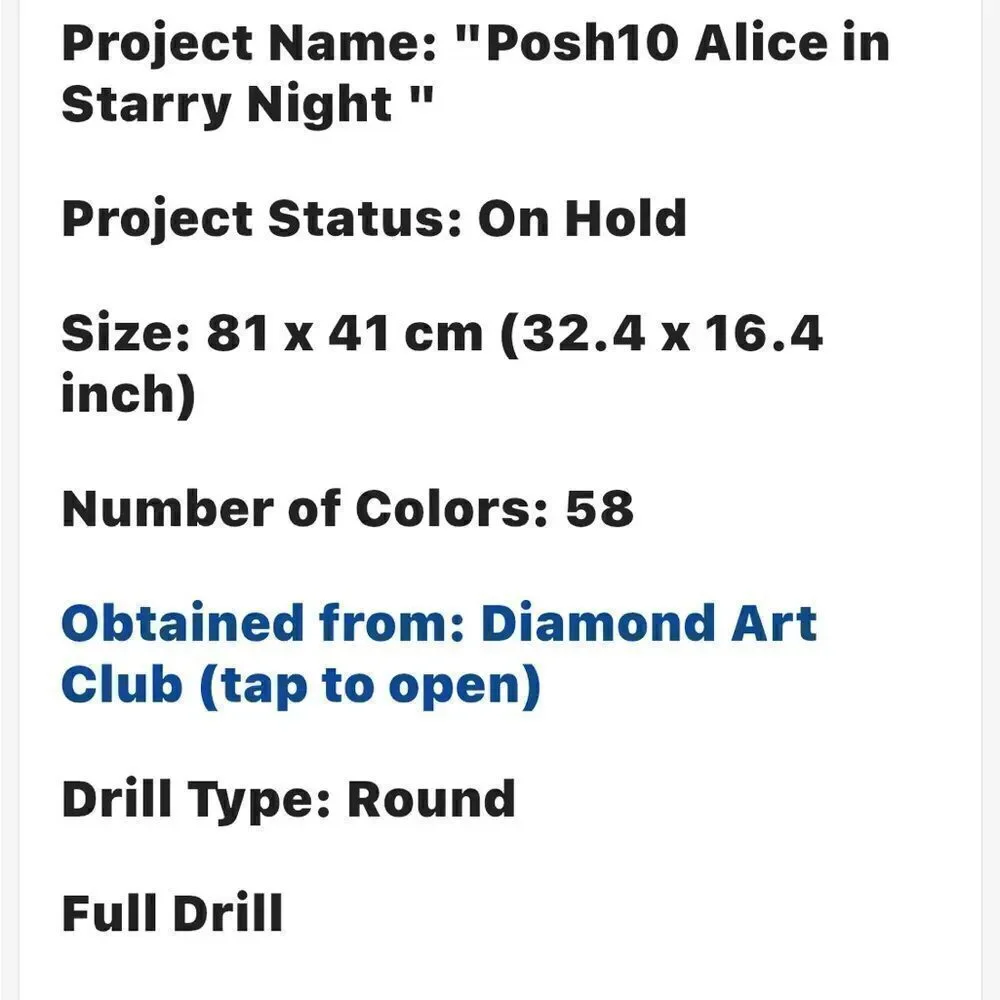 Alice in Starry Night by Jasmine Beckett Griffith diamond painting kit to be